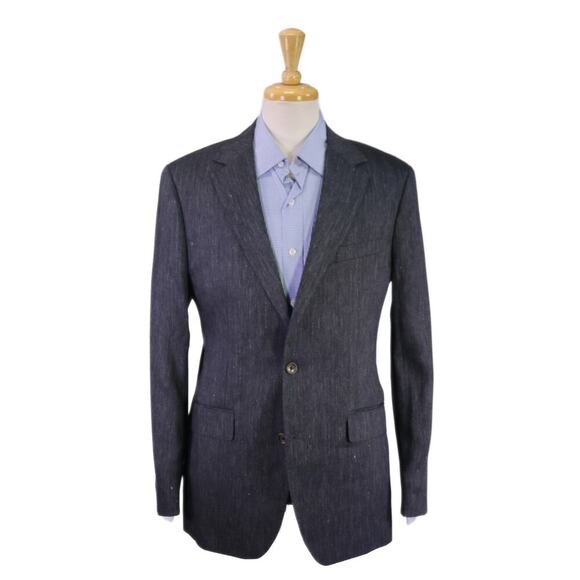Bonobos Standard Fit Gray 100% Linen Blazer Jacket 38L 38R New!